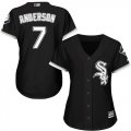 Wholesale Cheap White Sox #7 Tim Anderson Black Alternate Women's Stitched MLB Jersey