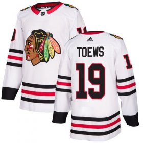 Wholesale Cheap Adidas Blackhawks #19 Jonathan Toews White Road Authentic Stitched Youth NHL Jersey