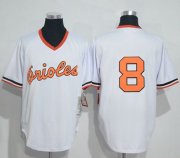 Wholesale Cheap Mitchell And Ness 1985 Orioles #8 Cal Ripken White Throwback Stitched MLB Jersey