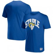 Wholesale Cheap Men's Los Angeles Rams x Staple Blue Logo Lockup T-Shirt
