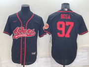 Wholesale Cheap Men's San Francisco 49ers #97 Nick Bosa Black Stitched Cool Base Nike Baseball Jersey
