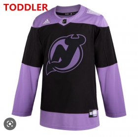 Wholesale Cheap Toddler New Jersey Devils Black Custom Adidas Hockey Fights Cancer Practice Jersey