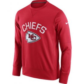 Wholesale Cheap Men\'s Kansas City Chiefs Nike Red Sideline Circuit Performance Sweatshirt