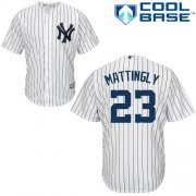Wholesale Cheap Yankees #23 Don Mattingly White Cool Base Stitched Youth MLB Jersey