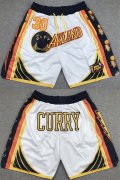 Wholesale Cheap Men's Golden State Warriors #30 Stephen Curry White Shorts(Run Small)