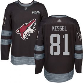 Wholesale Cheap Adidas Coyotes #81 Phil Kessel Black 1917-2017 100th Anniversary Stitched NHL Jersey