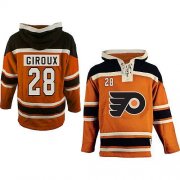 Wholesale Cheap Flyers #28 Claude Giroux Orange Sawyer Hooded Sweatshirt Stitched NHL Jersey