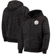 Wholesale Cheap Men's Pittsburgh Steelers G-III Sports by Carl Banks Heathered Black Discovery Sherpa Full-Zip Jacket