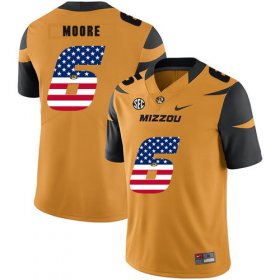 Wholesale Cheap Missouri Tigers 6 J\'Mon Moore Gold USA Flag Nike College Football Jersey