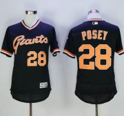 Wholesale Cheap Giants #28 Buster Posey Black Flexbase Authentic Collection Cooperstown Stitched MLB Jersey
