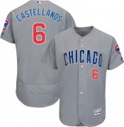 Wholesale Cheap Cubs #6 Nicholas Castellanos Grey Flexbase Authentic Collection Road Stitched MLB Jersey