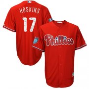 Wholesale Cheap Phillies #17 Rhys Hoskins Red 2018 Spring Training Cool Base Stitched MLB Jersey