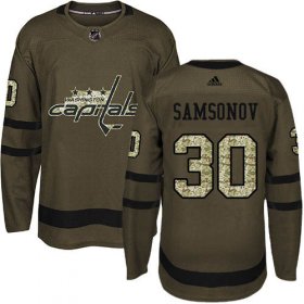 Wholesale Cheap Adidas Capitals #30 Ilya Samsonov Green Salute to Service Stitched NHL Jersey
