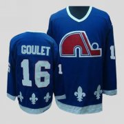 Wholesale Cheap Nordiques #16 Michel Goulet Stitched CCM Throwback Blue NHL Jersey