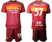 Wholesale Cheap Men 2020-2021 club Roma home 37 red Soccer Jerseys
