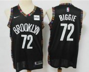 Wholesale Cheap Men's Brooklyn Nets #72 Biggie Black Nike 2020 New Season Swingman City Edition Jersey With The Sponsor Logo