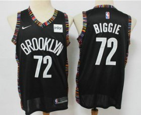 Wholesale Cheap Men\'s Brooklyn Nets #72 Biggie Black Nike 2020 New Season Swingman City Edition Jersey With The Sponsor Logo