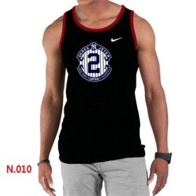 Wholesale Cheap Men\'s Nike New York Yankees #2 Derek Jeter Official Final Season Commemorative Logo Tank Top Black