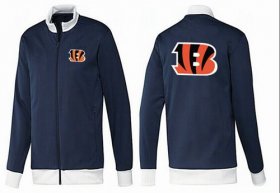 Wholesale Cheap NFL Cincinnati Bengals Team Logo Jacket Dark Blue_1