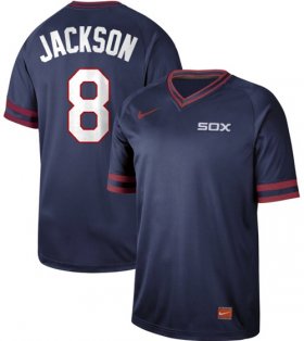 Wholesale Cheap Nike White Sox #8 Bo Jackson Navy Authentic Cooperstown Collection Stitched MLB Jerseys