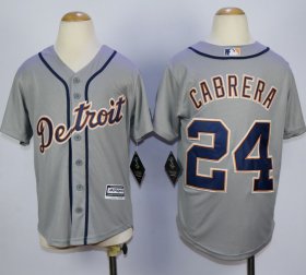 Wholesale Cheap Tigers #24 Miguel Cabrera Grey Cool Base Stitched Youth MLB Jersey
