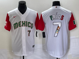 Wholesale Cheap Men\'s Mexico Baseball #7 Julio Urias Number 2023 White Red World Classic Stitched Jersey8
