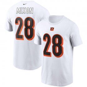 Wholesale Cheap Cincinnati Bengals #28 Joe Mixon Nike Team Player Name & Number T-Shirt White
