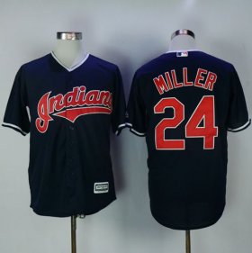Wholesale Cheap Indians #24 Andrew Miller Navy Blue New Cool Base Stitched MLB Jersey