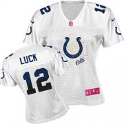 Wholesale Cheap Nike Colts #12 Andrew Luck White Women's Fem Fan NFL Game Jersey