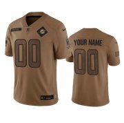 Wholesale Cheap Men's Miami Dolphins Active Player Custom 2023 Brown Salute To Setvice Limited Football Stitched Jersey