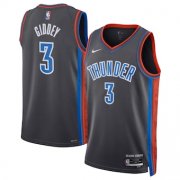 Wholesale Cheap Men's Oklahoma City Thunder #3 Josh Giddey Gray Icon Edition Stitched Basketball Jersey