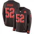 Wholesale Cheap Nike Browns #52 Preston Brown Brown Team Color Men's Stitched NFL Limited Therma Long Sleeve Jersey