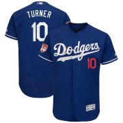Wholesale Cheap Dodgers #10 Justin Turner Royal 2019 Spring Training Flex Base Stitched MLB Jersey