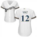 Wholesale Cheap Brewers #12 Stephen Vogt White Home Women's Stitched MLB Jersey