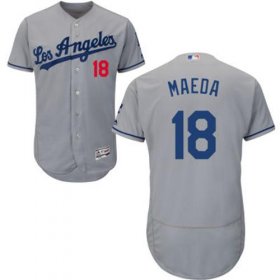 Wholesale Cheap Dodgers #18 Kenta Maeda Grey Flexbase Authentic Collection Stitched MLB Jersey