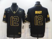 Wholesale Cheap Men's Tampa Bay Buccaneers #12 Tom Brady Black Gold 2020 Salute To Service Stitched NFL Nike Limited Jersey