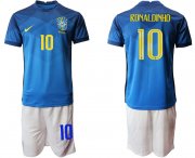 Wholesale Cheap Men 2020-2021 Season National team Brazil away blue 10 Soccer Jersey1
