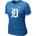 Wholesale Cheap Women's Detroit Tigers Heathered Nike Light Blue Blended T-Shirt