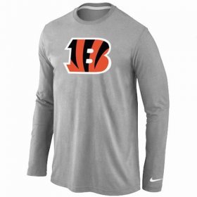 Wholesale Cheap Nike Cincinnati Bengals Logo Long Sleeve T-Shirt Grey