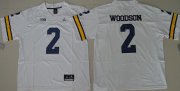Wholesale Cheap Men's Michigan Wolverines #2 Charles Woodson White Stitched NCAA Brand Jordan College Football Jersey