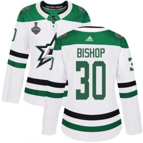 Cheap Adidas Stars #30 Ben Bishop White Road Authentic Women\'s 2020 Stanley Cup Final Stitched NHL Jersey