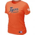 Wholesale Cheap Women's Detroit Tigers Nike Short Sleeve Practice MLB T-Shirt Orange