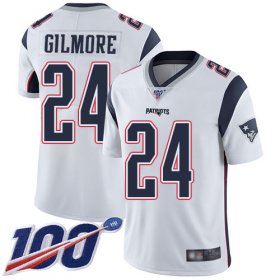 Wholesale Cheap Nike Patriots #24 Stephon Gilmore White Men\'s Stitched NFL 100th Season Vapor Limited Jersey