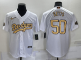 Wholesale Men's Los Angeles Dodgers #50 Mookie Betts White 2022 All Star Stitched Cool Base Nike Jersey