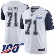 Wholesale Cheap Nike Cowboys #71 La'el Collins White Men's Stitched With Established In 1960 Patch NFL Limited Rush 100th Season Jersey