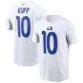 Wholesale Cheap Los Angeles Rams #10 Cooper Kupp Nike Team Player Name & Number T-Shirt White