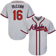Wholesale Cheap Braves #16 Brian McCann Grey Cool Base Stitched Youth MLB Jersey