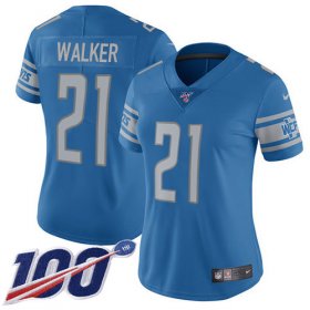Wholesale Cheap Nike Lions #21 Tracy Walker Light Blue Team Color Women\'s Stitched NFL 100th Season Vapor Untouchable Limited Jersey