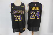 Wholesale Cheap Men's Los Angeles Lakers #24 Kobe Bryant Black Nike Swingman 2021 Earned Edition Stitched Jersey With NEW Sponsor Logo