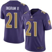 Wholesale Cheap Nike Ravens #21 Mark Ingram II Purple Men's Stitched NFL Limited Rush Jersey